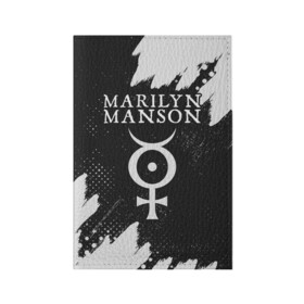 Обложка для паспорта матовая кожа с принтом MARILYN MANSON / М. МЭНСОН в Белгороде, натуральная матовая кожа | размер 19,3 х 13,7 см; прозрачные пластиковые крепления | logo | manson | marilyn | music | rock | группа | лого | логотип | логотипы | менсон | мерилин | мерлин | музыка | мэнсон | мэрилин | рок | символ