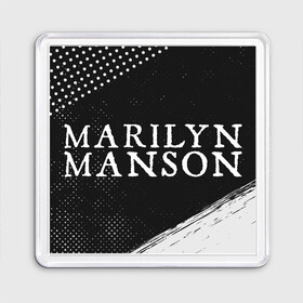 Магнит 55*55 с принтом MARILYN MANSON / М. МЭНСОН в Белгороде, Пластик | Размер: 65*65 мм; Размер печати: 55*55 мм | Тематика изображения на принте: logo | manson | marilyn | music | rock | группа | лого | логотип | логотипы | менсон | мерилин | мерлин | музыка | мэнсон | мэрилин | рок | символ