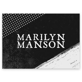 Поздравительная открытка с принтом MARILYN MANSON / М. МЭНСОН в Белгороде, 100% бумага | плотность бумаги 280 г/м2, матовая, на обратной стороне линовка и место для марки
 | Тематика изображения на принте: logo | manson | marilyn | music | rock | группа | лого | логотип | логотипы | менсон | мерилин | мерлин | музыка | мэнсон | мэрилин | рок | символ