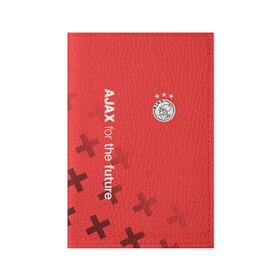 Обложка для паспорта матовая кожа с принтом Ajax Amsterdam в Белгороде, натуральная матовая кожа | размер 19,3 х 13,7 см; прозрачные пластиковые крепления | Тематика изображения на принте: ajax | fc ajax | аякс | фк аякс | футбол