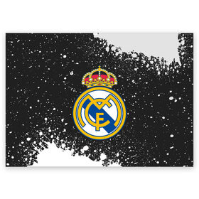 Поздравительная открытка с принтом REAL MADRID / РЕАЛ МАДРИД в Белгороде, 100% бумага | плотность бумаги 280 г/м2, матовая, на обратной стороне линовка и место для марки
 | football | logo | madrid | real | realmadrid | sport | клуб | лого | логотип | логотипы | мадрид | реал | реалмадрид | символ | символы | спорт | форма | футбол | футбольная