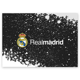 Поздравительная открытка с принтом REAL MADRID / РЕАЛ МАДРИД в Белгороде, 100% бумага | плотность бумаги 280 г/м2, матовая, на обратной стороне линовка и место для марки
 | Тематика изображения на принте: football | logo | madrid | real | realmadrid | sport | клуб | лого | логотип | логотипы | мадрид | реал | реалмадрид | символ | символы | спорт | форма | футбол | футбольная