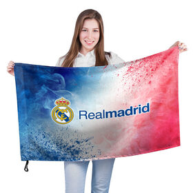 Флаг 3D с принтом REAL MADRID / РЕАЛ МАДРИД в Белгороде, 100% полиэстер | плотность ткани — 95 г/м2, размер — 67 х 109 см. Принт наносится с одной стороны | football | logo | madrid | real | realmadrid | sport | клуб | лого | логотип | логотипы | мадрид | реал | реалмадрид | символ | символы | спорт | форма | футбол | футбольная