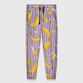 Женские брюки 3D с принтом Бананчики в Белгороде, полиэстер 100% | прямой крой, два кармана без застежек по бокам, с мягкой трикотажной резинкой на поясе и по низу штанин. В поясе для дополнительного комфорта — широкие завязки | banana | pattern | pattern banana | банан | банана | банановый паттерн | бананчик | бананчики | бананы | еда | паттерн | полоса | полосы | фрукт | фрукты