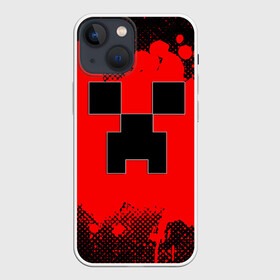 Чехол для iPhone 13 mini с принтом MINECRAFT в Белгороде,  |  | creeper | game | minecraft | блоки | игра | квадраты | компьютерная | крипер | криппер | майнкрафт | огонь