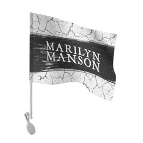 Флаг для автомобиля с принтом MARILYN MANSON / М. МЭНСОН в Белгороде, 100% полиэстер | Размер: 30*21 см | 