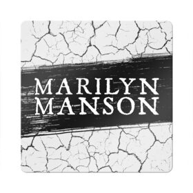 Магнит виниловый Квадрат с принтом MARILYN MANSON / М. МЭНСОН в Белгороде, полимерный материал с магнитным слоем | размер 9*9 см, закругленные углы | 