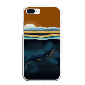 Чехол для iPhone 7Plus/8 Plus матовый с принтом Кит в Белгороде, Силикон | Область печати: задняя сторона чехла, без боковых панелей | земля | кашалот | луна | медузы | море | морские | океан