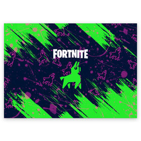 Поздравительная открытка с принтом FORTNITE LAMA. в Белгороде, 100% бумага | плотность бумаги 280 г/м2, матовая, на обратной стороне линовка и место для марки
 | archetype | fortnite | fortnite 2 | fortnite x | ikonik | lama | marshmello | raven | архетип | ворон | иконик | лама | маршмелло | фортнайт | фортнайт 2 | фортнайт глава 2