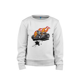 Детский свитшот хлопок с принтом спортивная машина в Белгороде, 100% хлопок | круглый вырез горловины, эластичные манжеты, пояс и воротник | hot wheels | гонка | гоночная машина | машины | спортивная машина