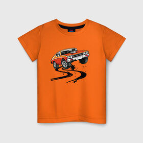 Детская футболка хлопок с принтом гоночная машина в Белгороде, 100% хлопок | круглый вырез горловины, полуприлегающий силуэт, длина до линии бедер | hot wheels | гонка | гоночная машина | машины | спортивная машина