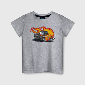 Детская футболка хлопок с принтом гоночная машина в пламени в Белгороде, 100% хлопок | круглый вырез горловины, полуприлегающий силуэт, длина до линии бедер | hot wheels | гонка | гоночная машина | машины | спортивная машина