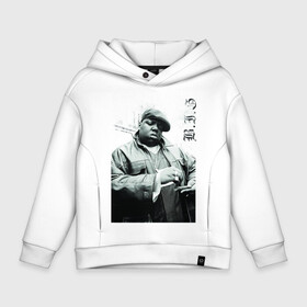 Детское худи Oversize хлопок с принтом The Notorious B.I.G в Белгороде, френч-терри — 70% хлопок, 30% полиэстер. Мягкий теплый начес внутри —100% хлопок | боковые карманы, эластичные манжеты и нижняя кромка, капюшон на магнитной кнопке | b.i.g | biggie | hip hop | биги | олдскул рэп | хип хоп.