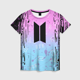 Женская футболка 3D с принтом BTS. в Белгороде, 100% полиэфир ( синтетическое хлопкоподобное полотно) | прямой крой, круглый вырез горловины, длина до линии бедер | bangtan boys | bt21 | bts | k pop | бтс | музыка