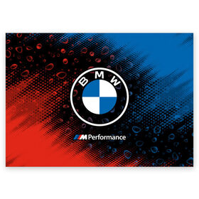Поздравительная открытка с принтом BMW / БМВ в Белгороде, 100% бумага | плотность бумаги 280 г/м2, матовая, на обратной стороне линовка и место для марки
 | 2020 | auto | b m w | bmv | bmw | car | logo | moto | performance | power | series | sport | авто | б м в | бмв | игра | игры | иьц | лого | логотип | марка | машина | мото | мотоцикл | павер | перфоманс | серии | серия | символ | спорт