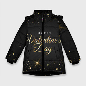 Зимняя куртка для девочек 3D с принтом Веселого Дня Святого Валентина в Белгороде, ткань верха — 100% полиэстер; подклад — 100% полиэстер, утеплитель — 100% полиэстер. | длина ниже бедра, удлиненная спинка, воротник стойка и отстегивающийся капюшон. Есть боковые карманы с листочкой на кнопках, утяжки по низу изделия и внутренний карман на молнии. 

Предусмотрены светоотражающий принт на спинке, радужный светоотражающий элемент на пуллере молнии и на резинке для утяжки. | 14 февраля | happy valentines day | love | valentines day | веселого дня святого валентина | день валентина | день всех влюбленных | день святого валентина | люблю | любовь | надпись | отношения | пожелание | семья