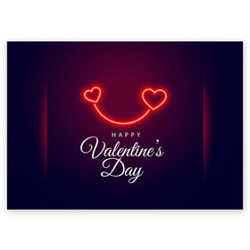 Поздравительная открытка с принтом Happy Valentines Day в Белгороде, 100% бумага | плотность бумаги 280 г/м2, матовая, на обратной стороне линовка и место для марки
 | Тематика изображения на принте: 