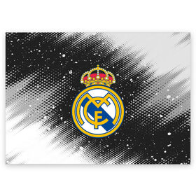 Поздравительная открытка с принтом REAL MADRID / РЕАЛ МАДРИД в Белгороде, 100% бумага | плотность бумаги 280 г/м2, матовая, на обратной стороне линовка и место для марки
 | football | logo | madrid | real | realmadrid | sport | клуб | лого | логотип | логотипы | мадрид | реал | реалмадрид | символ | символы | спорт | форма | футбол | футбольная