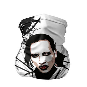 Бандана-труба 3D с принтом Marilyn Manson в Белгороде, 100% полиэстер, ткань с особыми свойствами — Activecool | плотность 150‒180 г/м2; хорошо тянется, но сохраняет форму | marilyn manson | nothing records | известность | музыка | рок группа