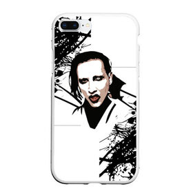 Чехол для iPhone 7Plus/8 Plus матовый с принтом Marilyn Manson в Белгороде, Силикон | Область печати: задняя сторона чехла, без боковых панелей | marilyn manson | nothing records | известность | музыка | рок группа