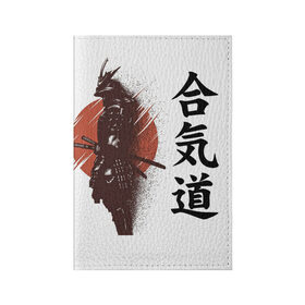 Обложка для паспорта матовая кожа с принтом Один в поле- воин в Белгороде, натуральная матовая кожа | размер 19,3 х 13,7 см; прозрачные пластиковые крепления | Тематика изображения на принте: воин | катана | китай | китайские знаки | меч | самурай | солнце | японские знаки