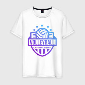 Мужская футболка хлопок с принтом ВОЛЕЙБОЛ 2 в Белгороде, 100% хлопок | прямой крой, круглый вырез горловины, длина до линии бедер, слегка спущенное плечо. | beach | voleybal | volleyball | волебол | волейбол | волейболист | волейболистка | воллейбол | пляжный | я люблю