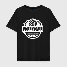Мужская футболка хлопок Oversize с принтом VOLLEYBALL в Белгороде, 100% хлопок | свободный крой, круглый ворот, “спинка” длиннее передней части | beach | voleybal | volleyball | волебол | волейбол | волейболист | волейболистка | воллейбол | пляжный | я люблю