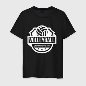 Мужская футболка хлопок с принтом VOLLEYBALL в Белгороде, 100% хлопок | прямой крой, круглый вырез горловины, длина до линии бедер, слегка спущенное плечо. | Тематика изображения на принте: beach | voleybal | volleyball | волебол | волейбол | волейболист | волейболистка | воллейбол | пляжный | я люблю