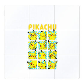 Магнитный плакат 3Х3 с принтом Pikachu Pika Pika в Белгороде, Полимерный материал с магнитным слоем | 9 деталей размером 9*9 см | pika | pikachu | аниме | детская | детям | игры | молния | мышка | мышь | пика | пикачу | покемон | покемоны