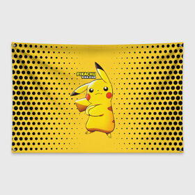 Флаг-баннер с принтом Pikachu Pika Pika в Белгороде, 100% полиэстер | размер 67 х 109 см, плотность ткани — 95 г/м2; по краям флага есть четыре люверса для крепления | pika | pikachu | аниме | детская | детям | игры | молния | мышка | мышь | пика | пикачу | покемон | покемоны