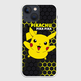 Чехол для iPhone 13 mini с принтом Pikachu Pika Pika в Белгороде,  |  | pika | pikachu | аниме | детская | детям | игры | молния | мышка | мышь | пика | пикачу | покемон | покемоны