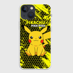 Чехол для iPhone 13 mini с принтом Pikachu Pika Pika в Белгороде,  |  | pika | pikachu | аниме | детская | детям | игры | молния | мышка | мышь | пика | пикачу | покемон | покемоны