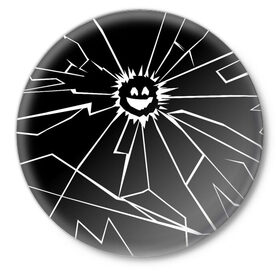 Значок с принтом ЧЕРНОЕ ЗЕРКАЛО в Белгороде,  металл | круглая форма, металлическая застежка в виде булавки | black mirror | черное зеркало