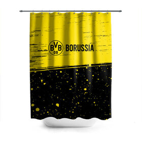 Штора 3D для ванной с принтом BORUSSIA / Боруссия в Белгороде, 100% полиэстер | плотность материала — 100 г/м2. Стандартный размер — 146 см х 180 см. По верхнему краю — пластиковые люверсы для креплений. В комплекте 10 пластиковых колец | borussia | club | dortmund | footbal | logo | боруссия | дортмунд | знак | клуб | логотип | логотипы | символ | символы | форма | футбол | футбольная | футбольный
