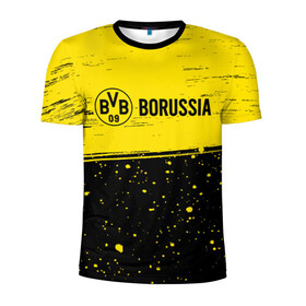 Мужская футболка 3D спортивная с принтом BORUSSIA / Боруссия в Белгороде, 100% полиэстер с улучшенными характеристиками | приталенный силуэт, круглая горловина, широкие плечи, сужается к линии бедра | Тематика изображения на принте: borussia | club | dortmund | footbal | logo | боруссия | дортмунд | знак | клуб | логотип | логотипы | символ | символы | форма | футбол | футбольная | футбольный