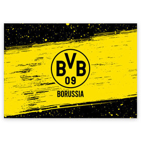 Поздравительная открытка с принтом BORUSSIA / Боруссия в Белгороде, 100% бумага | плотность бумаги 280 г/м2, матовая, на обратной стороне линовка и место для марки
 | borussia | club | dortmund | footbal | logo | боруссия | дортмунд | знак | клуб | логотип | логотипы | символ | символы | форма | футбол | футбольная | футбольный