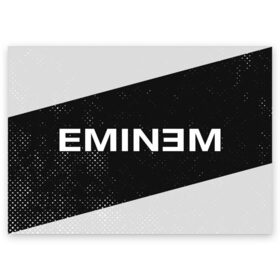 Поздравительная открытка с принтом EMINEM / ЭМИНЕМ в Белгороде, 100% бумага | плотность бумаги 280 г/м2, матовая, на обратной стороне линовка и место для марки
 | Тематика изображения на принте: eminem | logo | music | oldschool | rap | raper | еминем | лого | логотип | логотипы | музыка | музыкант | олдскул | рэп | рэпер | рэппер | символ | символы | эминем