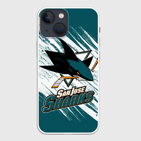 Чехол для iPhone 13 mini с принтом Сан Хосе Шаркс в Белгороде,  |  | hockey | nhl | san jose | san jose sharks | sharks | usa | нхл | сан хосе | сан хосе шаркс | спорт | сша | хоккей | шайба | шаркс