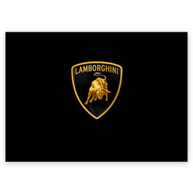 Поздравительная открытка с принтом Lamborghini в Белгороде, 100% бумага | плотность бумаги 280 г/м2, матовая, на обратной стороне линовка и место для марки
 | bull | gold lamborghini sign | lamborghini | lamborghini lettering | lamborghini print | lamborghini sign | бык | знак ламборджини | золотой знак ламборджини | ламборджини | надпись ламборджини | принт ламборджини