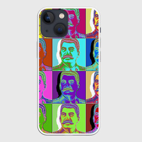 Чехол для iPhone 13 mini с принтом Stalin pop art в Белгороде,  |  | chief | color | eyes | moustache | pop art | stalin | view | взгляд | вождь | глаза | поп  арт | сталин | усы | цвет