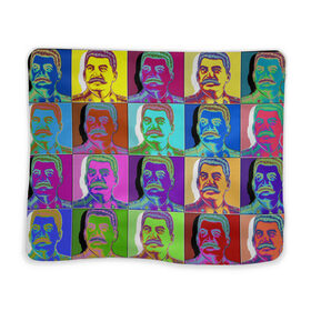 Плед 3D с принтом Stalin pop-art в Белгороде, 100% полиэстер | закругленные углы, все края обработаны. Ткань не мнется и не растягивается | chief | color | eyes | moustache | pop art | stalin | view | взгляд | вождь | глаза | поп  арт | сталин | усы | цвет