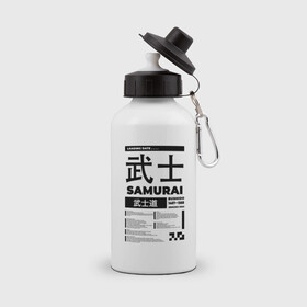 Бутылка спортивная с принтом КИБЕРПАНК,SAMURAI,САМУРАЙ, в Белгороде, металл | емкость — 500 мл, в комплекте две пластиковые крышки и карабин для крепления | samurai | бусидо | иероглифы | киберпанк | самурай | символы | сэнгоку дзидай | японский