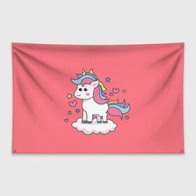 Флаг-баннер с принтом Unicorn в Белгороде, 100% полиэстер | размер 67 х 109 см, плотность ткани — 95 г/м2; по краям флага есть четыре люверса для крепления | animal | единорог | животные | звери