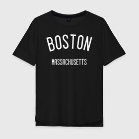 Мужская футболка хлопок Oversize с принтом БОСТОН в Белгороде, 100% хлопок | свободный крой, круглый ворот, “спинка” длиннее передней части | america | boston | states | usa | америка | бостон | сша | штаты