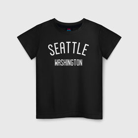 Детская футболка хлопок с принтом Washington в Белгороде, 100% хлопок | круглый вырез горловины, полуприлегающий силуэт, длина до линии бедер | america | seattle | states | usa | washington | америка | вашингтон | сиетл | сиэтл | сша | штаты