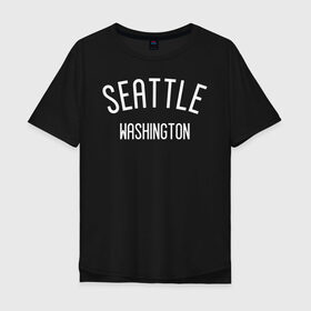 Мужская футболка хлопок Oversize с принтом Washington в Белгороде, 100% хлопок | свободный крой, круглый ворот, “спинка” длиннее передней части | america | seattle | states | usa | washington | америка | вашингтон | сиетл | сиэтл | сша | штаты
