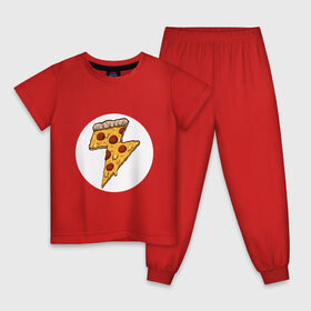 Детская пижама хлопок с принтом PIZZA-HERO в Белгороде, 100% хлопок |  брюки и футболка прямого кроя, без карманов, на брюках мягкая резинка на поясе и по низу штанин
 | flash | food | hero | pizza | shaldon | еда | коммиксы | молния | пиццабгерой | фастфуд. | флэш | шелдон