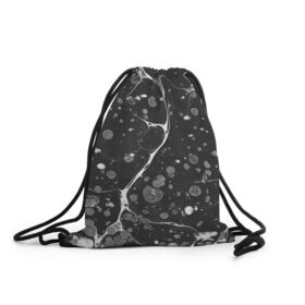 Рюкзак-мешок 3D с принтом Черный Мрамор в Белгороде, 100% полиэстер | плотность ткани — 200 г/м2, размер — 35 х 45 см; лямки — толстые шнурки, застежка на шнуровке, без карманов и подкладки | абстракция | минимализм | мрамор | рисунок | черный мрамор