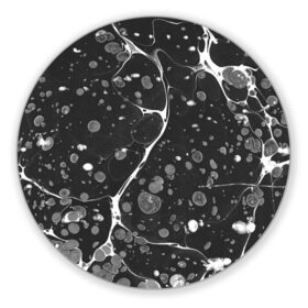 Коврик для мышки круглый с принтом Черный Мрамор в Белгороде, резина и полиэстер | круглая форма, изображение наносится на всю лицевую часть | абстракция | минимализм | мрамор | рисунок | черный мрамор