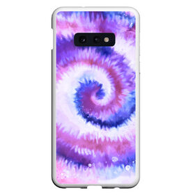 Чехол для Samsung S10E с принтом TIE-DYE PURPLE в Белгороде, Силикон | Область печати: задняя сторона чехла, без боковых панелей | Тематика изображения на принте: dye | multicolor | tie | trend | акварель | брызги | градиент | дай | колор | краски | красочная | мульти | потёки | пятна | радуга | радужная | тай | тайдай | текстура | тренд | хиппи